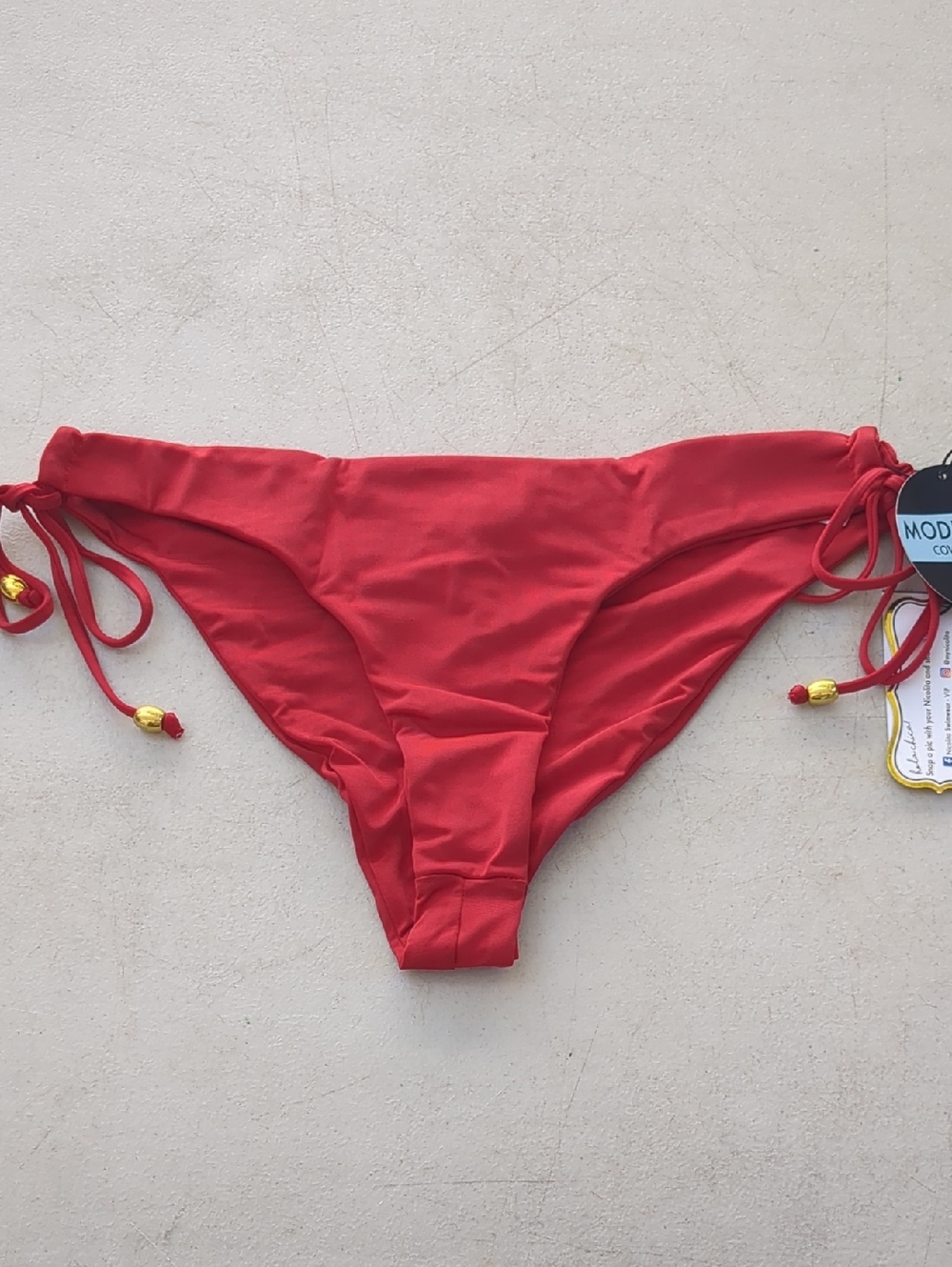 Nicolita Red Tie-Side Bikini Bottom